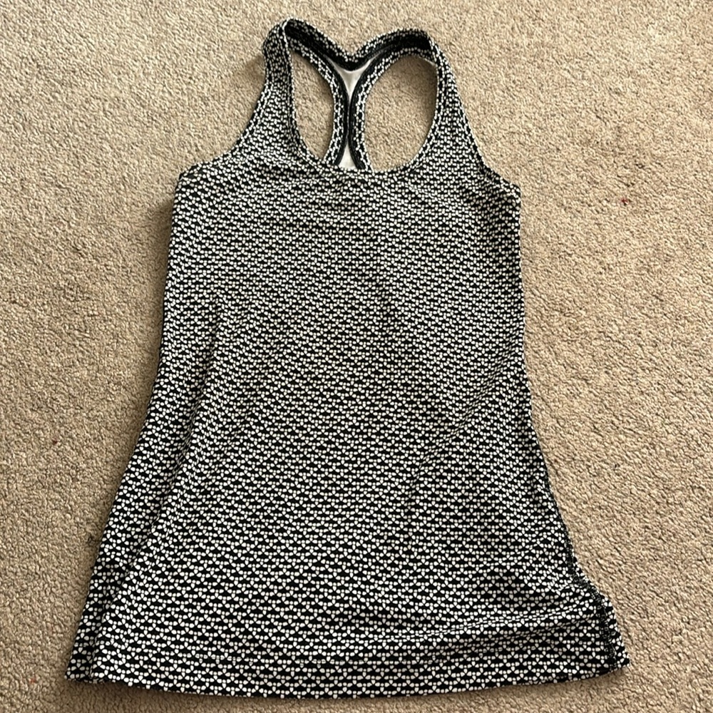 Lulu Lemon Black and White Racer Back Tank